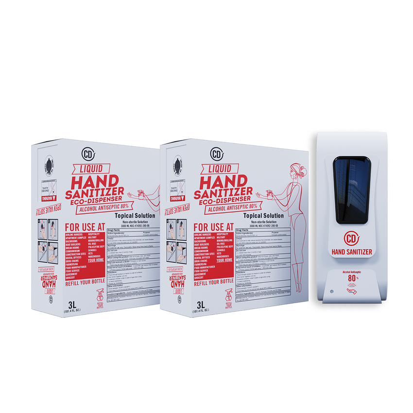 CD Liquid Hand Sanitizer Eco-Dispensers + Dispensador con Sensor